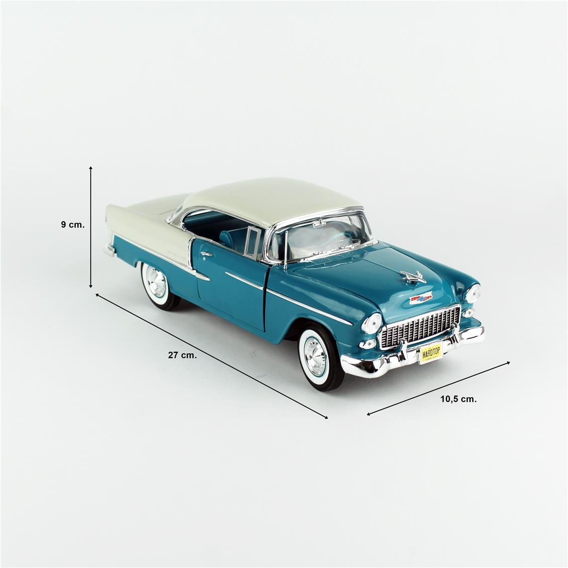 AutoWorld AMM1295 1/18 Ölçek, 1955 Chevrolet Bel Air Hardtop Hemmings, Sergilemeye Hazır Metal Araba Modeli - Görsel 5