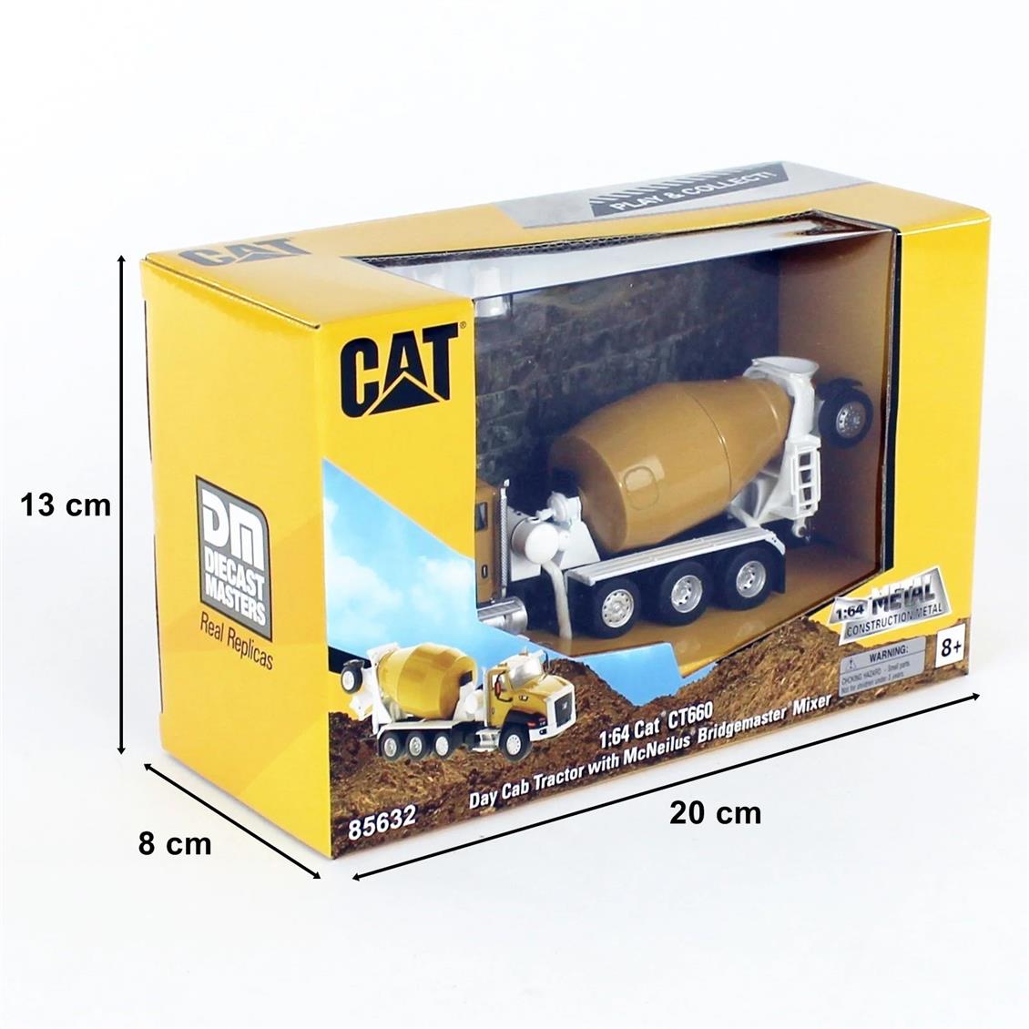 Diecast Masters 85632 1/64 Ölçek, Cat CT660 Çimento Mikseri, Sergilemeye Hazır Metal İş Makinası Modeli - Görsel 5
