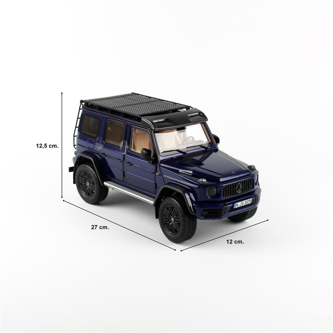NZG 1075-1/20 1/18 Ölçek, Mercedes-AMG G 63 Arazi Aracı, Mistik Mavi, Sergilemeye Hazır Metal Model - Görsel 5