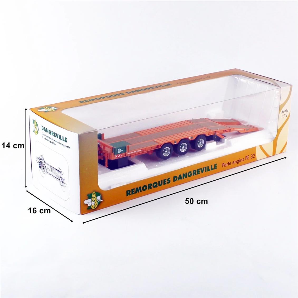 Universal Hobbies UH2842 1/32 Ölçek, Dangreville PE32, 3 Akslı Rampalı Römork, Sergilemeye Hazır Metal Tarımsal Makina Modeli - Görsel 5