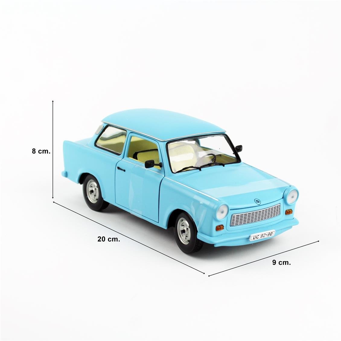 Sunstar 4290 1/18 Ölçek, Trabant 601, Mavi, Sergilemeye Hazır Metal Araba Modeli - Görsel 5