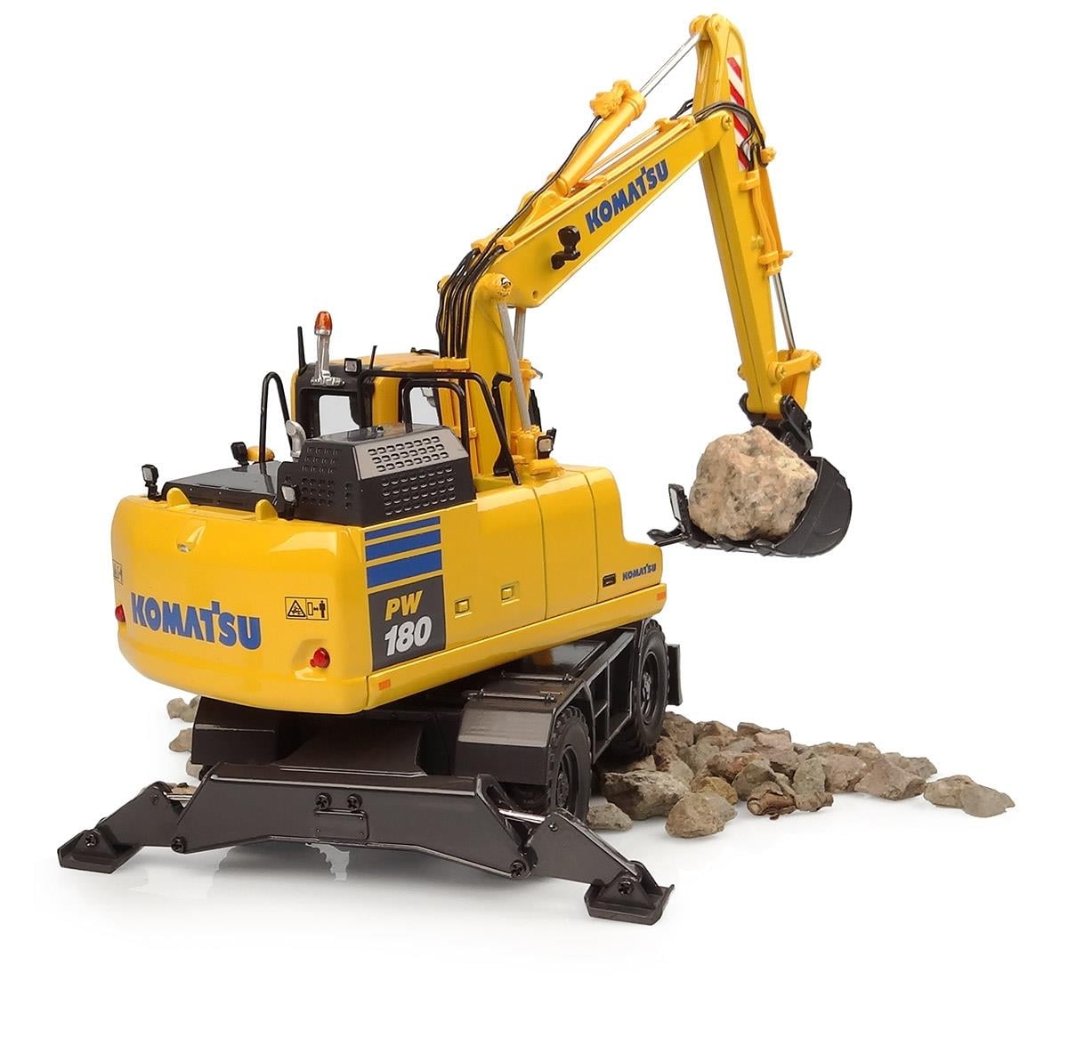 Universal Hobbies UH8162 1/50 Ölçek, Komatsu PW148-11 Lastik Tekerli Kovalı Ekskavatör, Sergilemeye Hazır Tarımsal Makine Model - Görsel 5