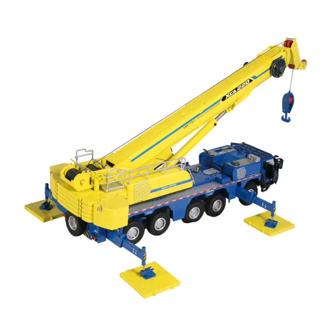 NZG VAKF0009 1/50 Ölçek, ,XCMG XCA220 5 Akslı Mobil Vinç, Mavi/Sarı, Sergilemeye Hazır Metal Model - Görsel 2