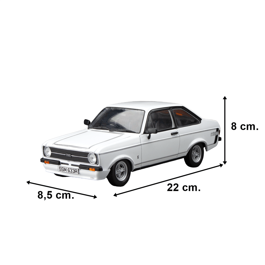 Sunstar 4633 1/18 Ölçek, 1976 Ford Escort MKII RS Mexico, Beyaz, Sergilemeye Hazır Metal Araba Modeli - Görsel 5